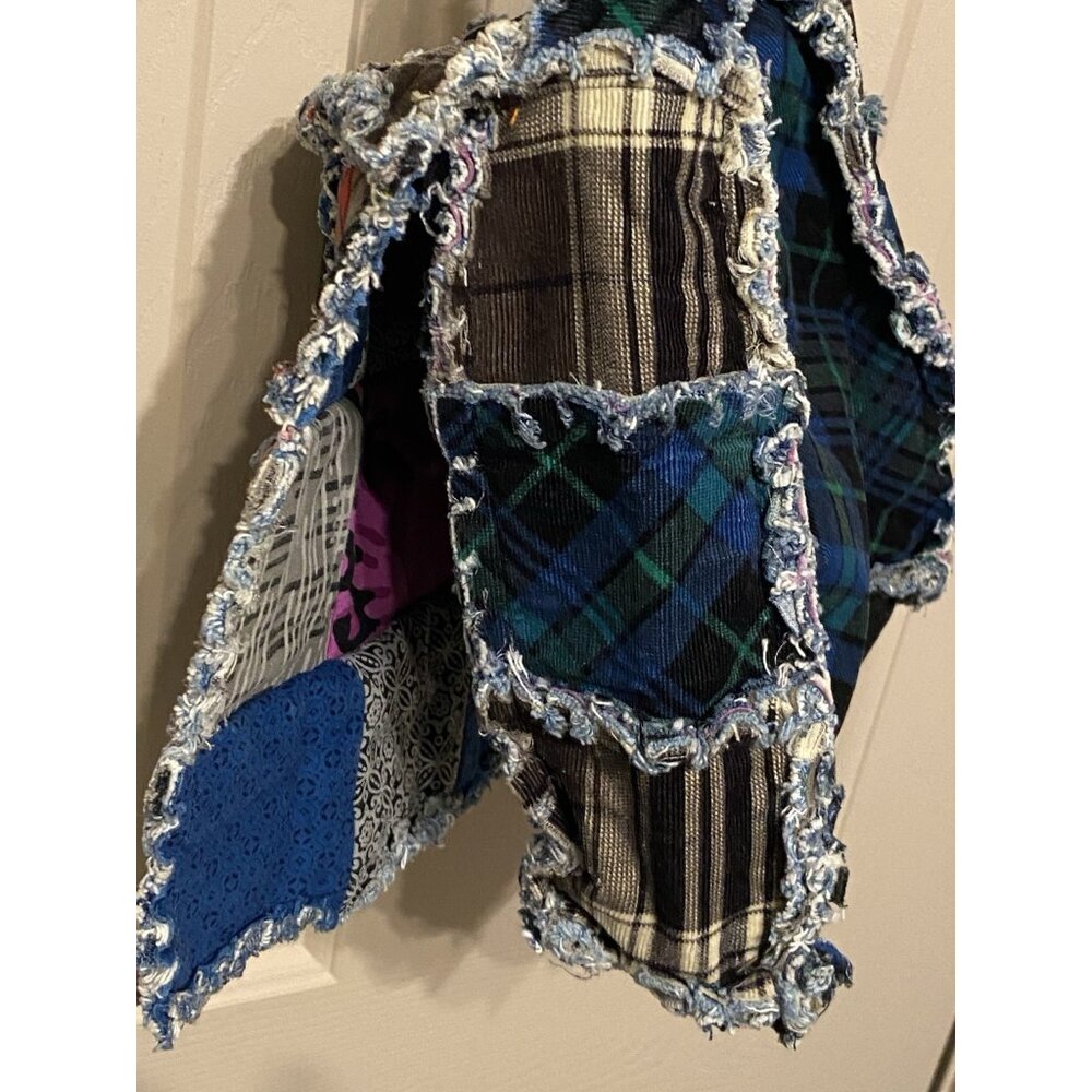 Boho Crossbody Shoulder Bag Purse Colorful Patchwork Green Blue Black - Picture 8 of 14